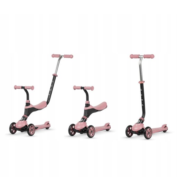 Trotinete Evolutiva QPlay Sema 5 em 1 Rosa Autobrinca Online