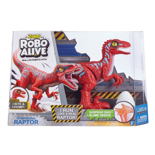 Robo Alive Rampaging Dinossauro Raptor Vermelho Autobrinca Online