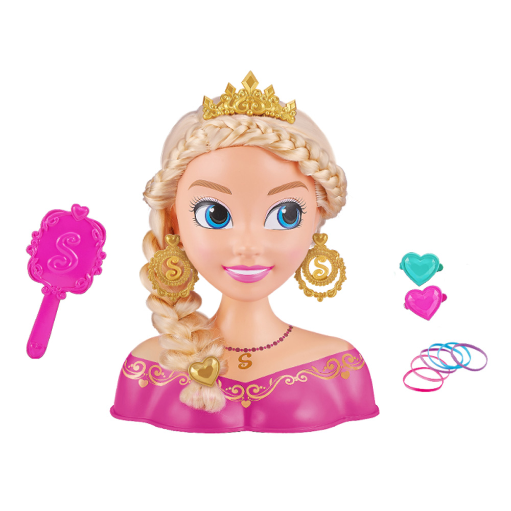 Boneca busto com acessórios sparkle girlz, cabeça para pente e