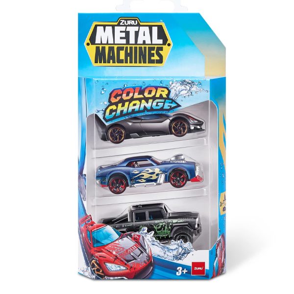 Metal Machines Pack 3 Veículos Color Change Autobrinca Online www.autobrinca.com