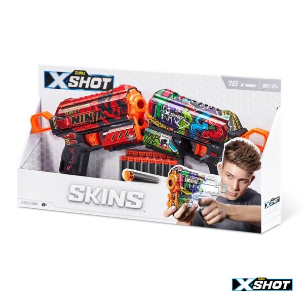 X-Shot Pistola Skins Flux 2 Pistolas Autobrinca Online