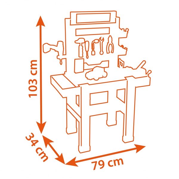 Banca Ferramentas Smoby Black+Decker c/ 92 Acessórios Autobrinca Online