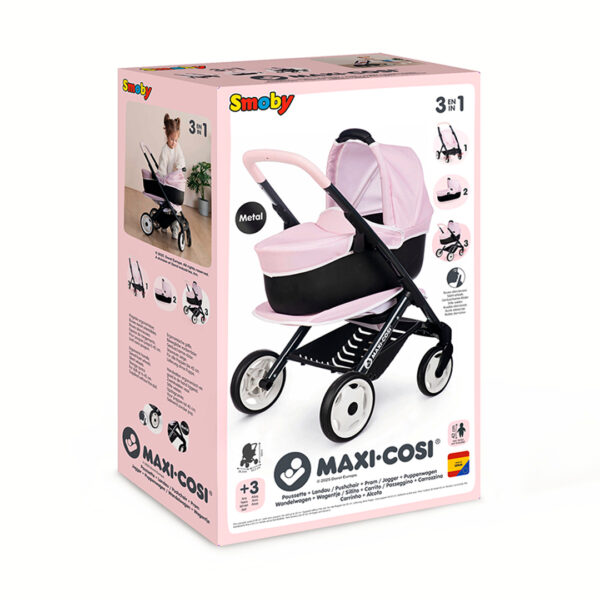 Carrinho de Bonecas Maxi Cosi 3 em 1 Rosa Autobrinca Online