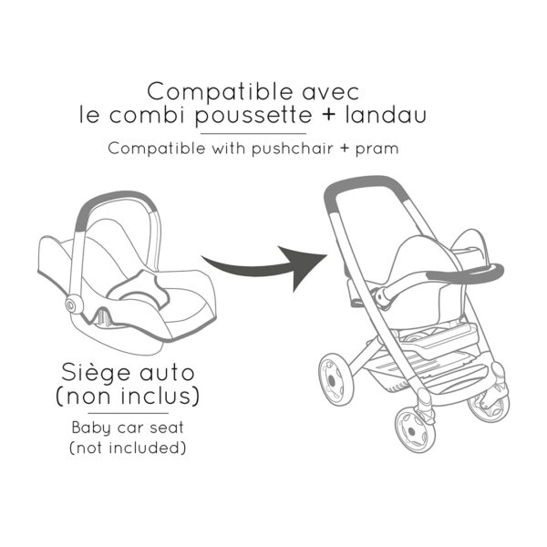 Carrinho de Bonecas Maxi Cosi 3 em 1 Rosa Autobrinca Online