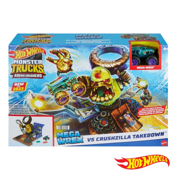 Hot Wheels Monster Trucks Arena Smashers Mega Wrex vs Crushzilla Autobrinca Online