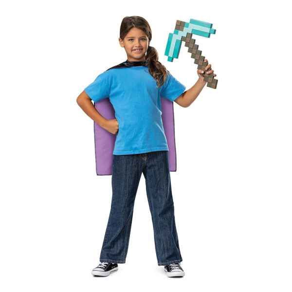 Minecraft Set Espada Diamond Sword e Capa Roxa Autobrinca Online