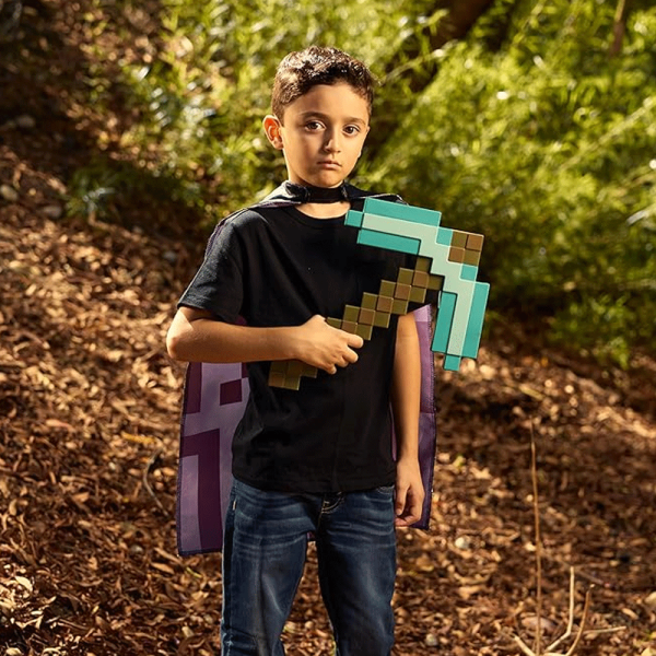 Minecraft Set Espada Diamond Sword e Capa Roxa Autobrinca Online