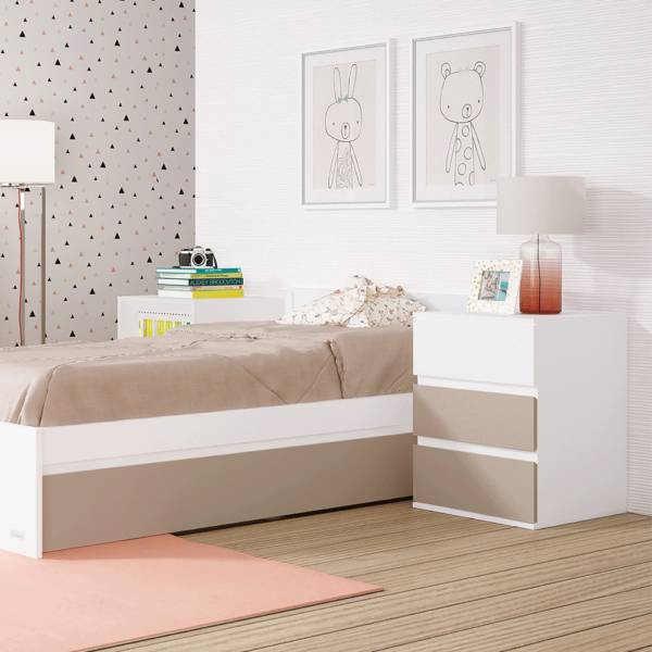 Cama Convertível Trama Combi Cool Branco Mate c/ Topo Autobrinca Online