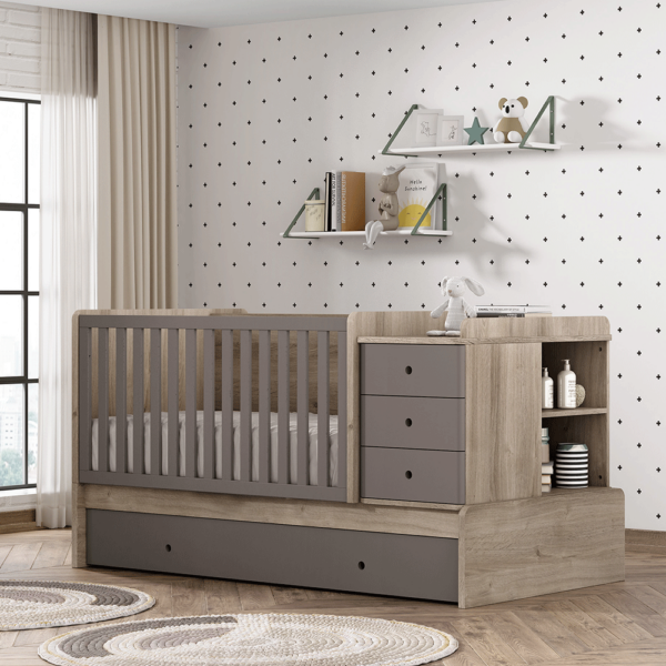 Cama Convertível Trama Combi Dream Roble Romance c/ Moka Autobrinca Online