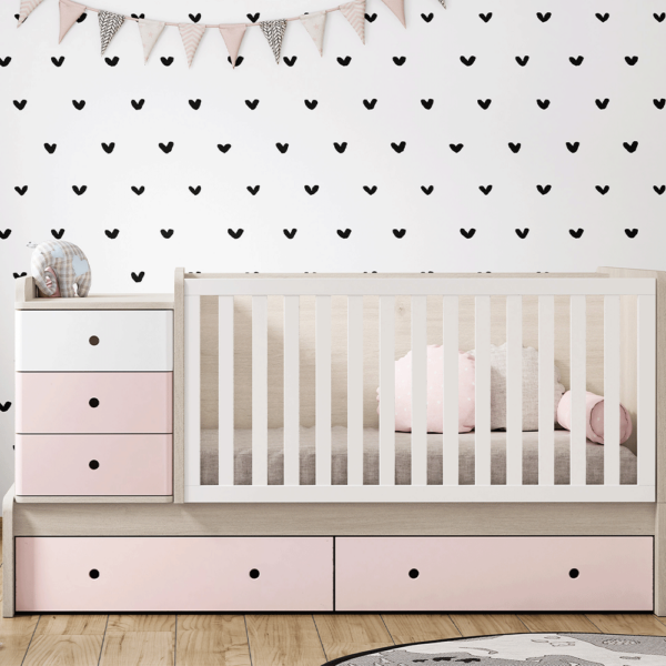 Cama Convertível Trama Combi Dream Roble Verso Soft Pink Autobrinca Online