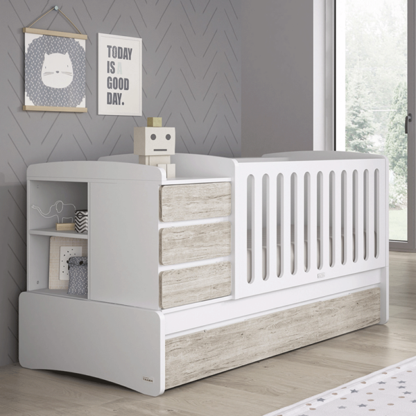 Cama Convertível Trama Combi Nest Branco Mate c/ Roble Castello Autobrinca Online