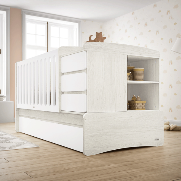 Cama Convertível Trama Combi Nest Roble Nordico c/ Branco Mate Autobrinca Online