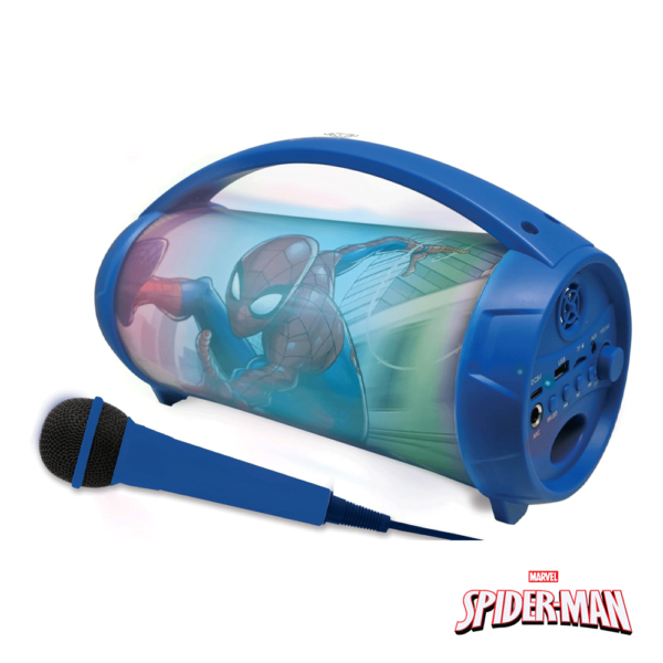 Coluna Portátil Spider-man c/ Luz e Microfone Autobrinca Online