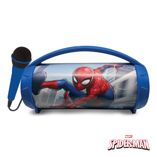 Coluna Portátil Spider-man c/ Luz e Microfone Autobrinca Online