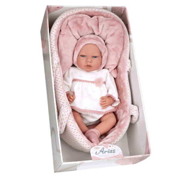 Boneca Elegance Arias Andie Rosa c/ Alcofa 40cm Autobrinca Online