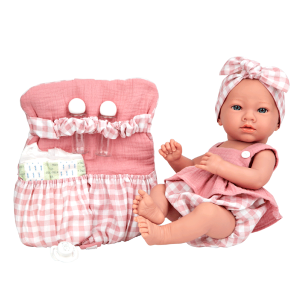 Boneca Elegance Arias Aria c/ Xadrez Rosa 38cm Autobrinca Online