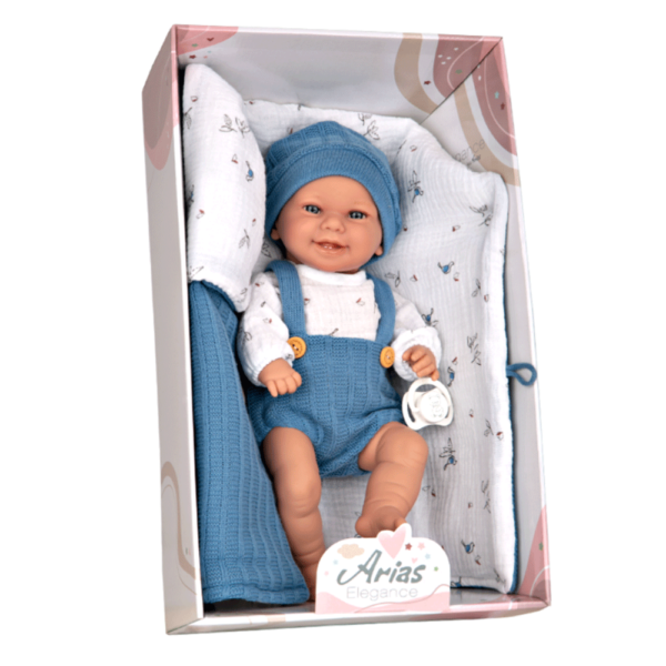 Boneco Elegance Arias Babyto Azul c/ Saco de Dormir 33cm Autobrinca Online