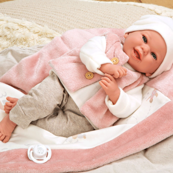 Boneca Elegance Arias Colin Rosa c/ Manta 40cm Autobrinca Online