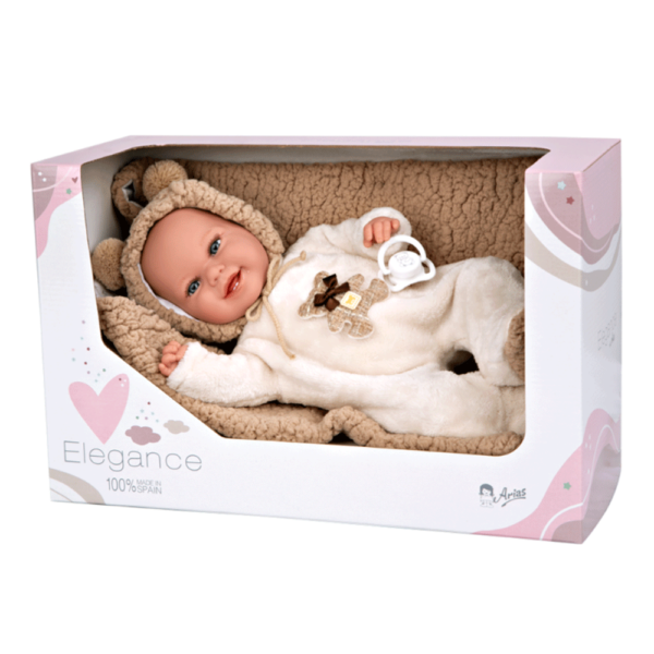 Boneca Elegance Arias Babyto c/ Roupa Ursinho Castanho 35cm Autobrinca Online