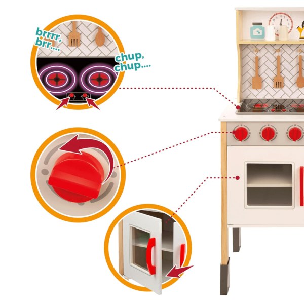 Cozinha de Brincar Madeira Woomax c/ Luz e Som Autobrinca Online