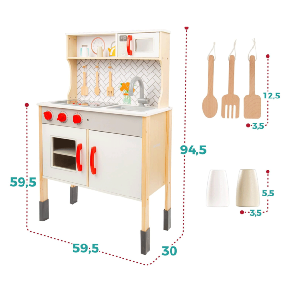 Cozinha de Brincar Madeira Woomax c/ Luz e Som Autobrinca Online