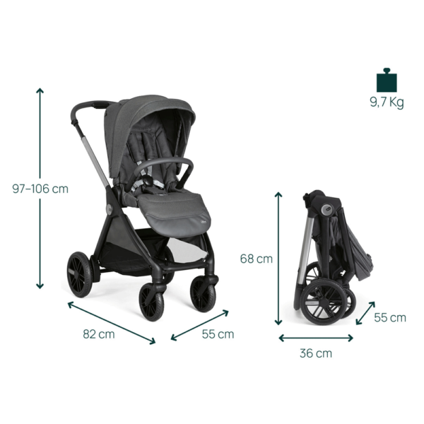 Trio Chicco Bellagio Flexi c/ Kory Plus Black Satin Autobrinca Online