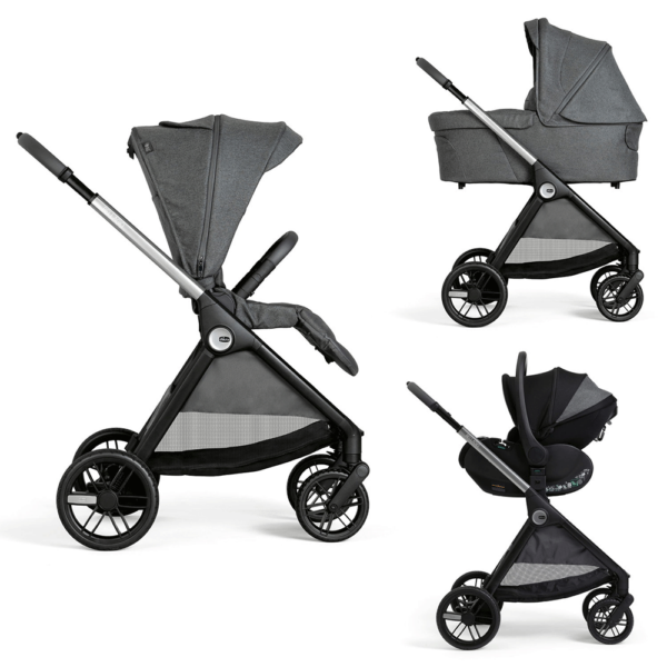 Trio Chicco Bellagio Flexi c/ First Seat Recline Black Satin Autobrinca Online