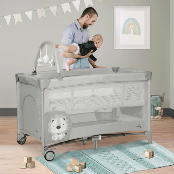 Cama de Viagem Asalvo Complet Duo Baby Leão Cinza Autobrinca Online