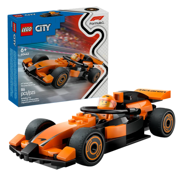 LEGO City – Piloto de F1 com Carro de Corrida McLaren 60442 Autobrinca Online
