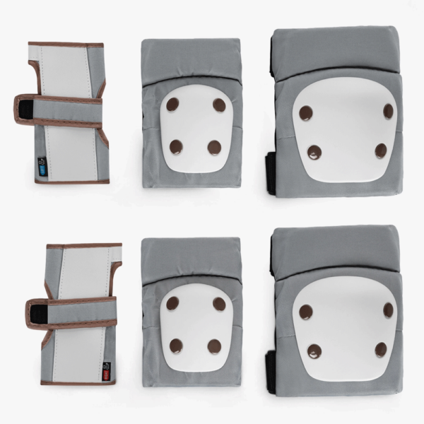 Conjunto de Proteções Joelheiras e Cotoveleiras Cinza Autobrinca Online