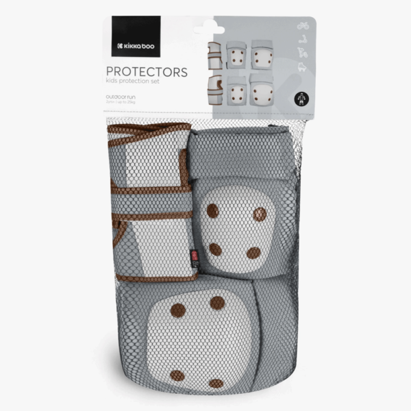 Conjunto de Proteções Joelheiras e Cotoveleiras Cinza Autobrinca Online