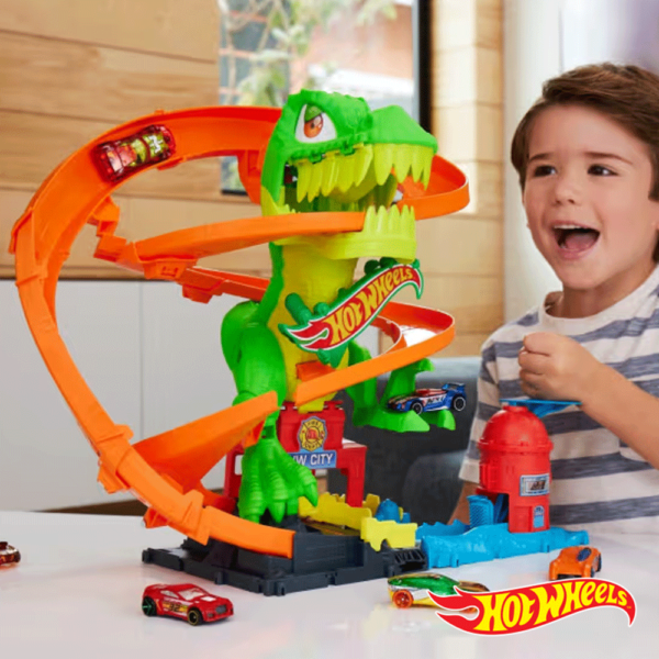 Hot Wheels City Batalha de Fogo T-Rex Autobrinca Online