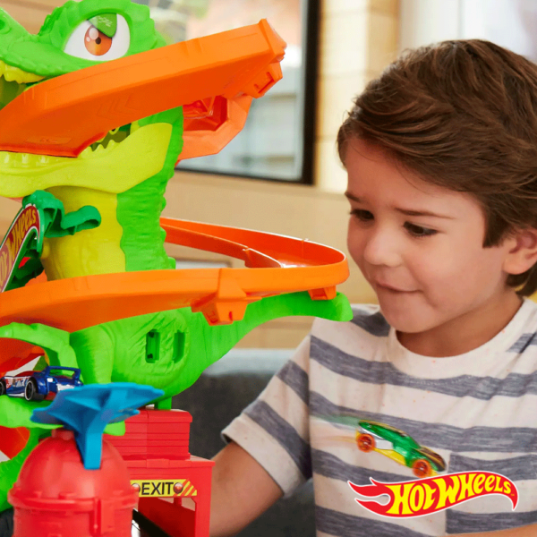 Hot Wheels City Batalha de Fogo T-Rex Autobrinca Online