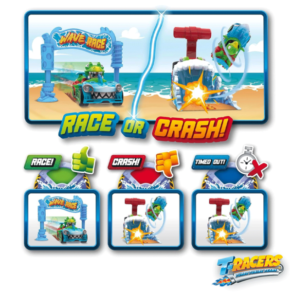 T-Racers Playset Wave Race Lançador Interativo Autobrinca Online