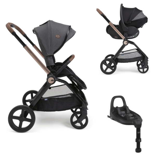 Duo Chicco Mysa c/ First Seat Recline Black Satin c/ Base Isofix Full 360 Autobrinca Online