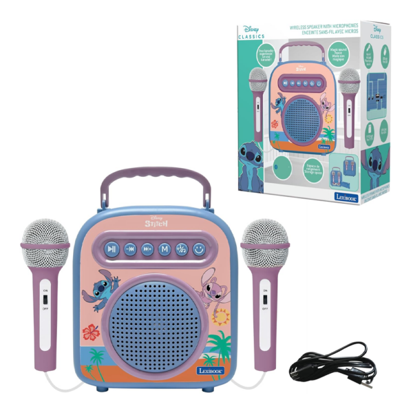 Disney Stitch Altifalante Portátil c/ Microfones Autobrinca Online
