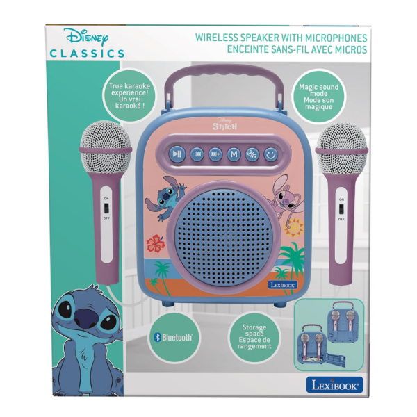 Disney Stitch Altifalante Portátil c/ Microfones Autobrinca Online