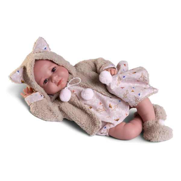 Bebé Recém-Nascida Luca c/ Casaco de Pele de Carneiro 42cm Autobrinca Online