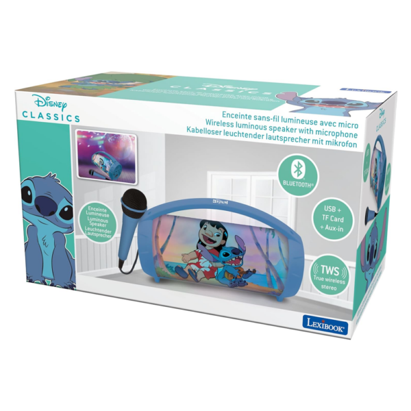Coluna Portátil Disney Stitch c/ Microfone e Luz Autobrinca Online