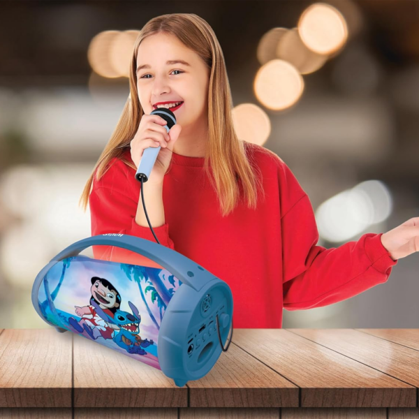 Coluna Portátil Disney Stitch c/ Microfone e Luz Autobrinca Online