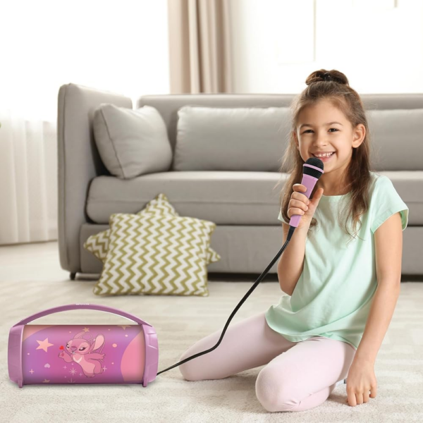 Coluna Portátil Disney Stitch Angel c/ Luz e Microfone Autobrinca Online