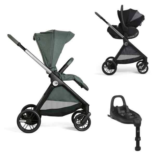 Duo Chicco Bellagio Fir Tree c/ First Seat Recline Black Satin c/ Base Isofix Full 360 Autobrinca Online