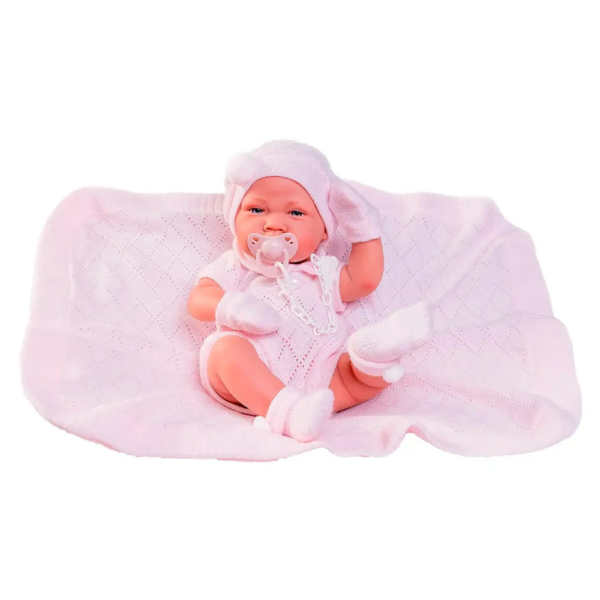 Bebé Recém-Nascida Vinil Lúa c/ Manta Rosa 42cm Autobrinca Online