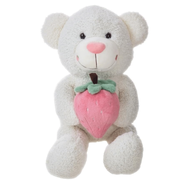 Urso Peluche c/ Morango Branco 140cm Autobrinca Online