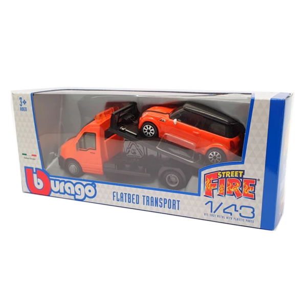 Mini Laranja com Reboque 1:43 Bburago Autobrinca Online