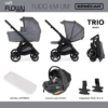 Trio Bébécar Soft Flowy KO431 c/ Cadeira Auto Nana e Chassi Preto Mate Autobrinca Online