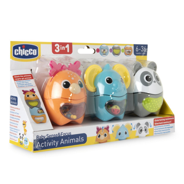Conjunto 3 Animais Encaixáveis Chicco Autobrinca Online