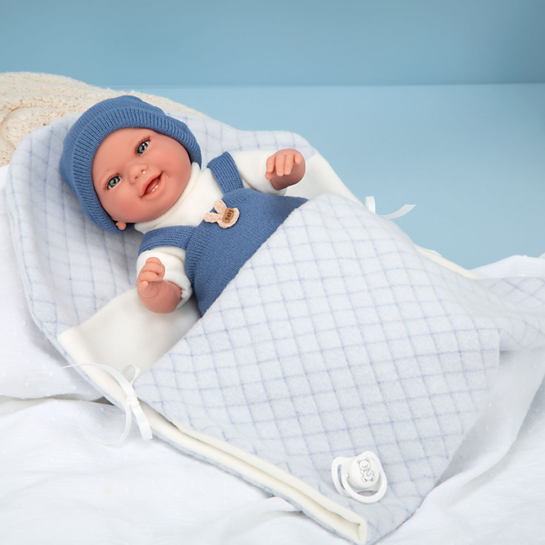 Boneca Elegance Arias Babyto Azul c/ Cobertor 35cm Autobrinca Online