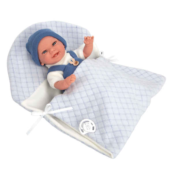 Boneca Elegance Arias Babyto Azul c/ Cobertor 35cm Autobrinca Online