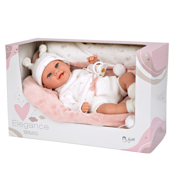 Boneca Elegance Arias Babyto Rosa c/ Manta 35cm Autobrinca Online